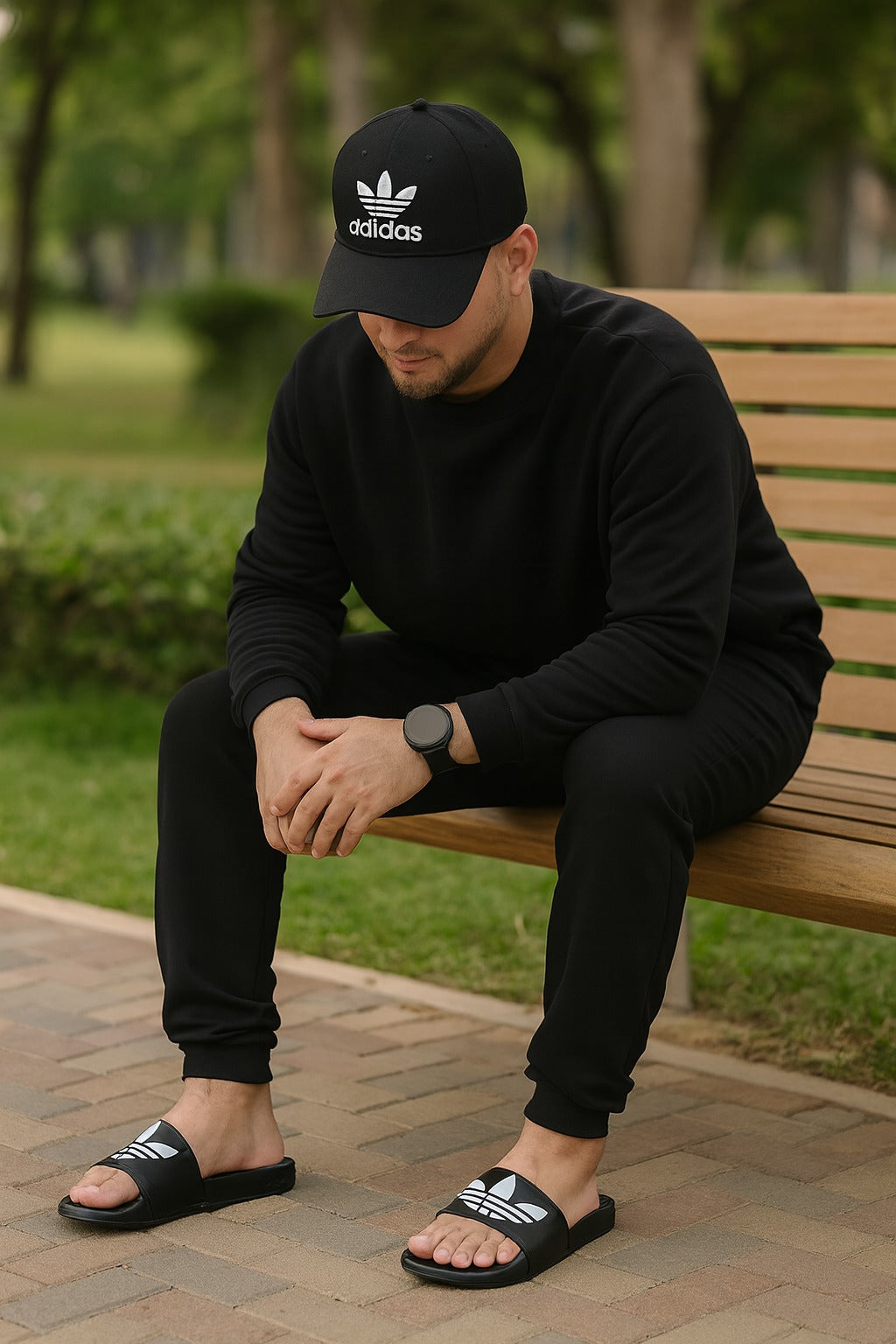 COMBO ADIDAS EXCLUSIVO SANDALIAS + GORRA IMPORTADA